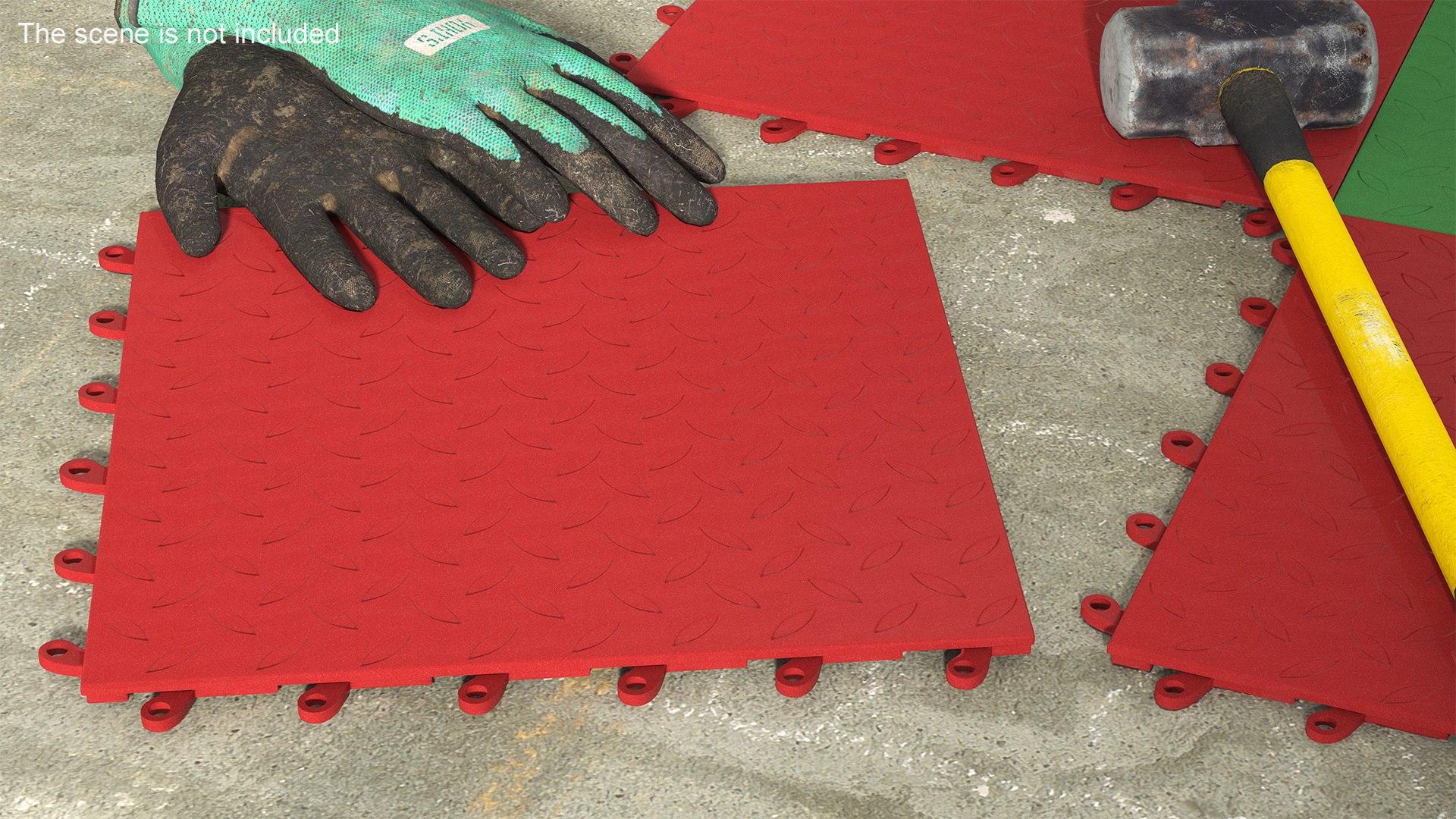 3D Connectable Floor Mat Red Model - TurboSquid 2234981