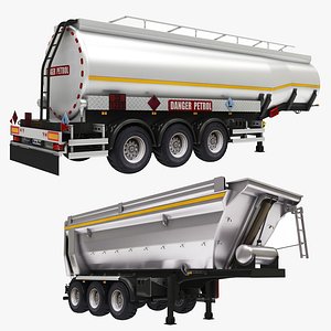 oil tank semi dumper 3D model