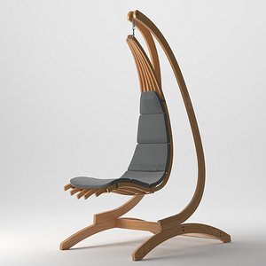 luxury wooden hanging lounge chair model