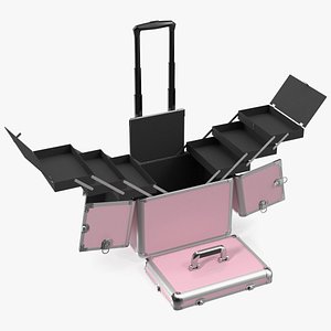 Unfolded Yaheetech Makeup Case Pink 3D model
