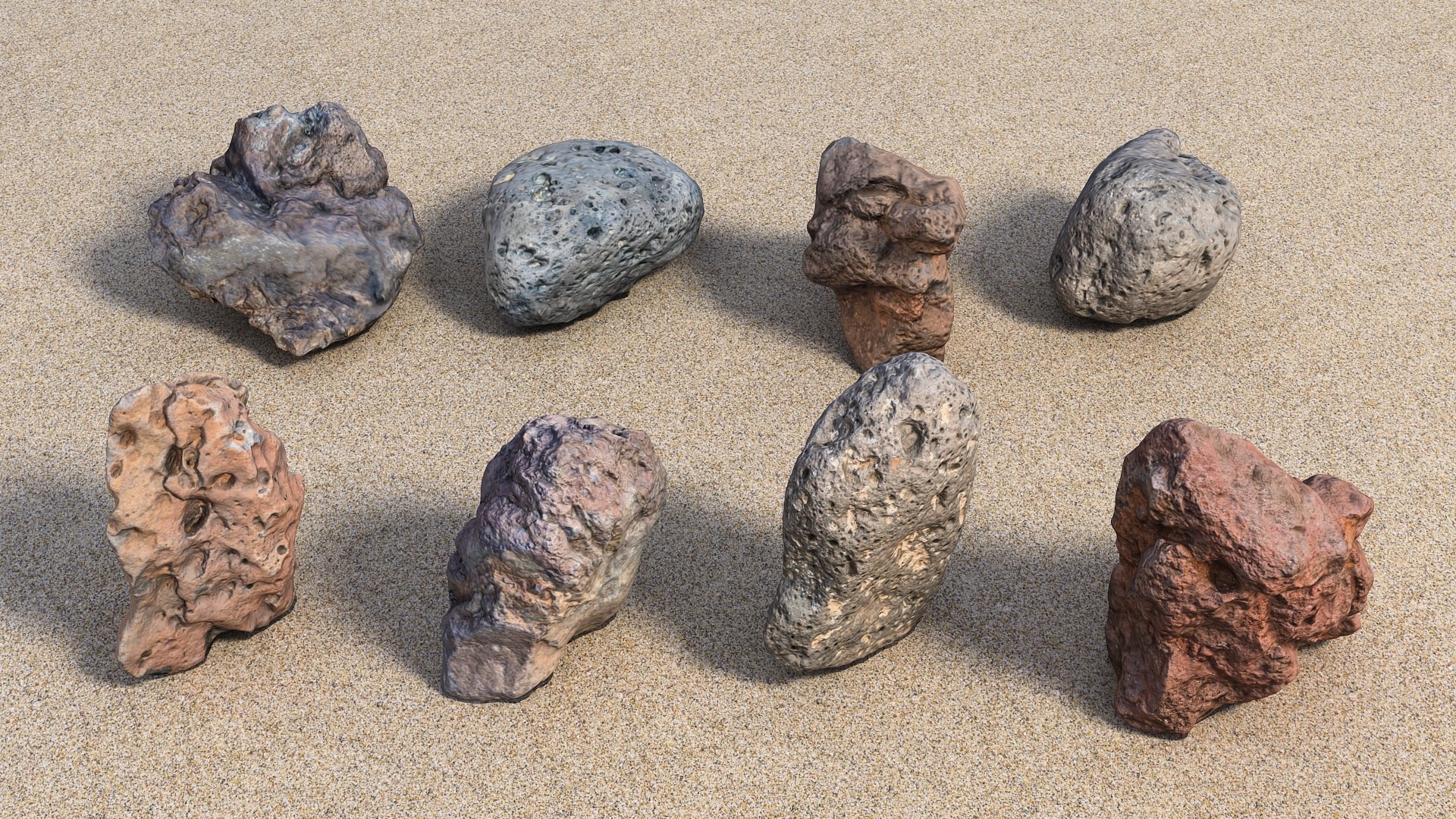 Beach Canary Islands Stones 3d Model