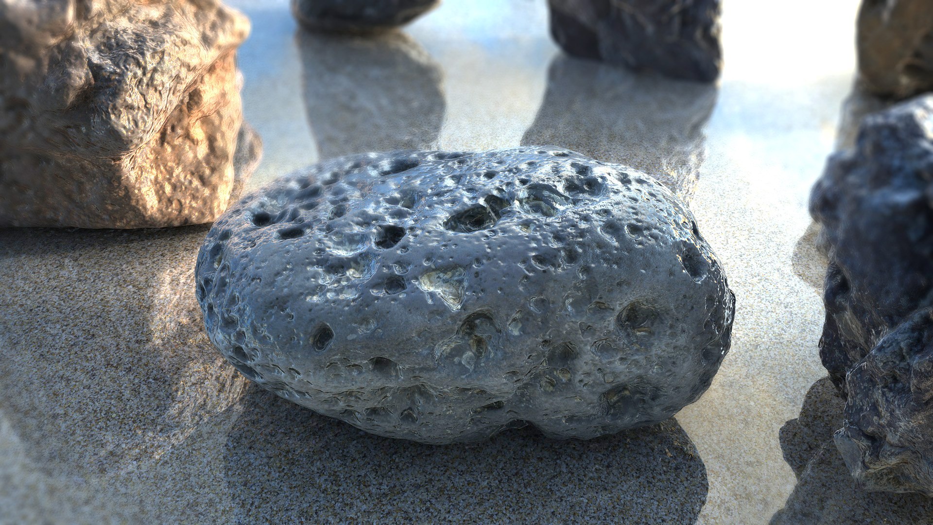 Beach Canary Islands Stones 3d Model