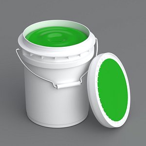 5L paint bucket Green 3D model