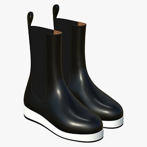 Leather Boots Womens 3D model