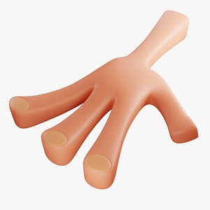 3D Cartoon Arm and Hand Squared