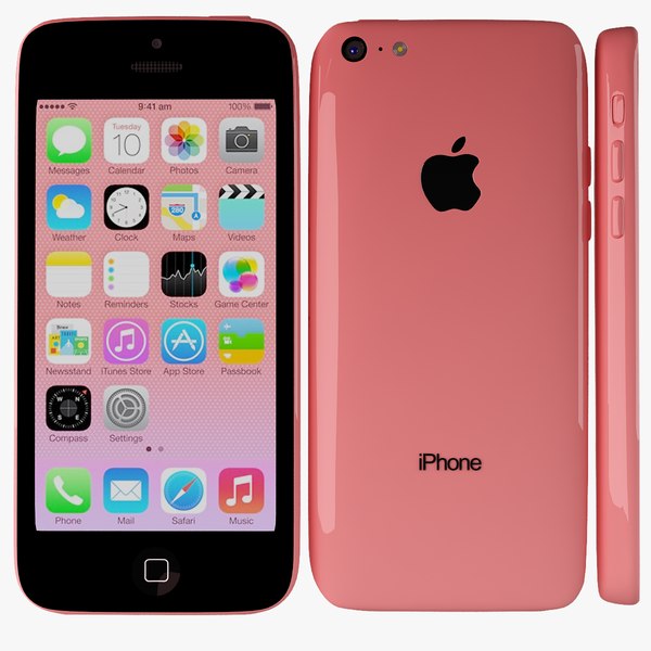 apple iphone 5c red 3d max