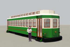 3d model antique streetcar