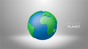 Cartoon low poly planet
