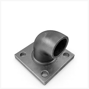 Square Flange Metal Armor PBR 3D model