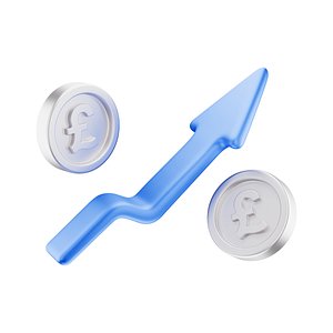 Coin Pound Up Arrow Icon