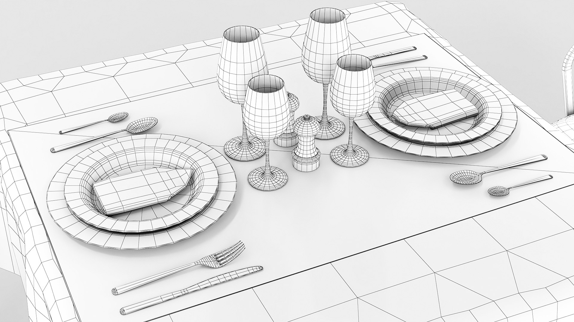 3D Classic Restaurant Table Style Vray Model - TurboSquid 2209498
