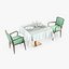 3D Classic restaurant table style vray model