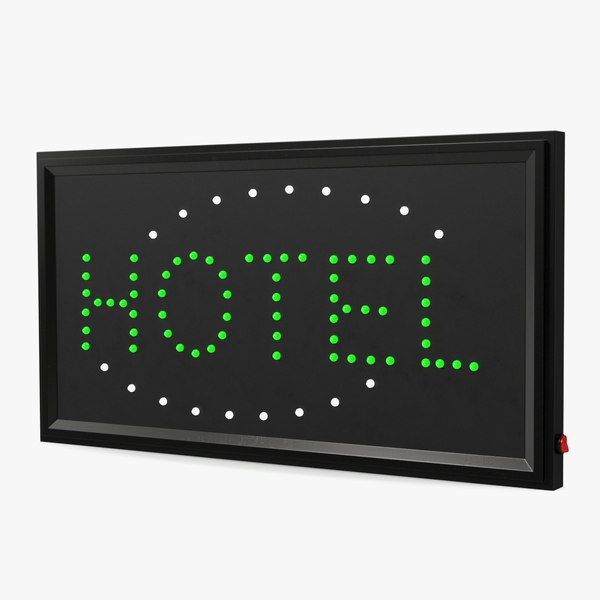 modelo 3d Green Hotel LED Neon Sign ON - TurboSquid 2110839