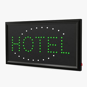 Green Hotel LED Neon Sign ON