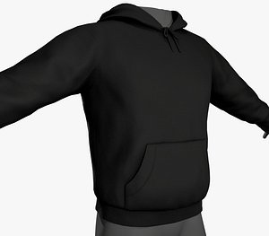 3D black winter hoodie