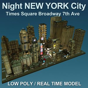 3d night new york city