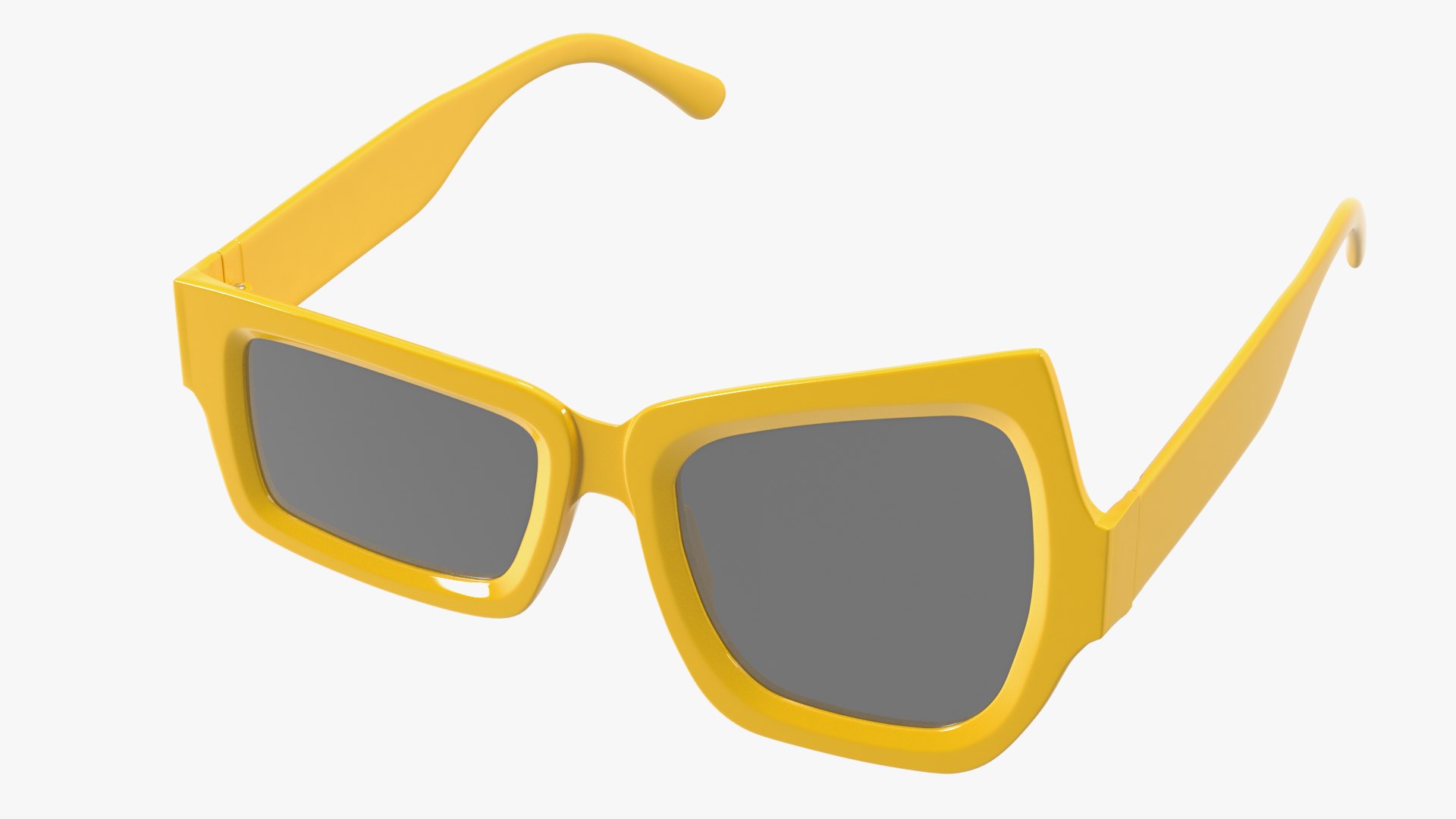 Asymmetric Sunglasses Yellow 3D model preview