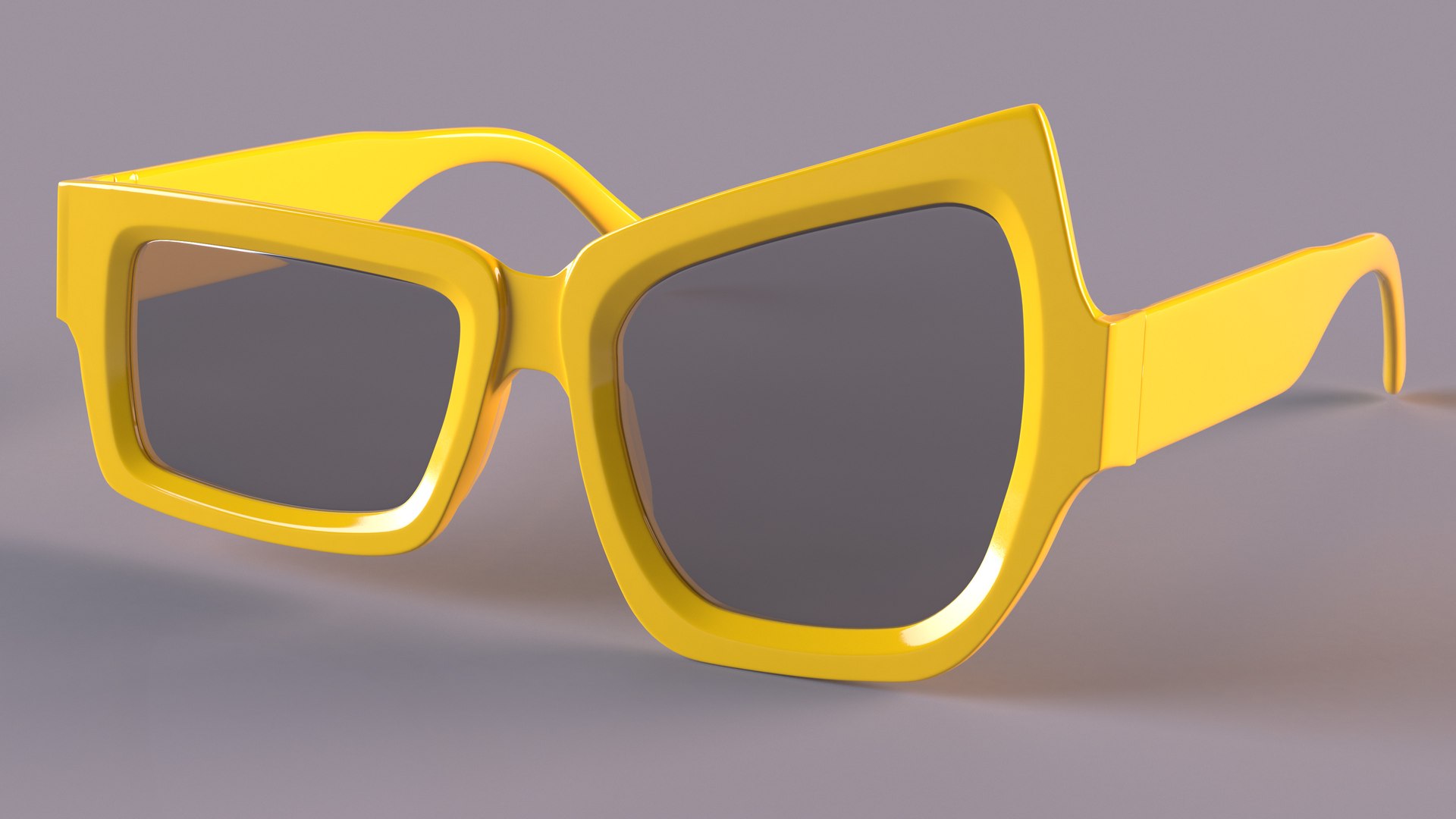3D Asymmetric Sunglasses Yellow - TurboSquid 2202985