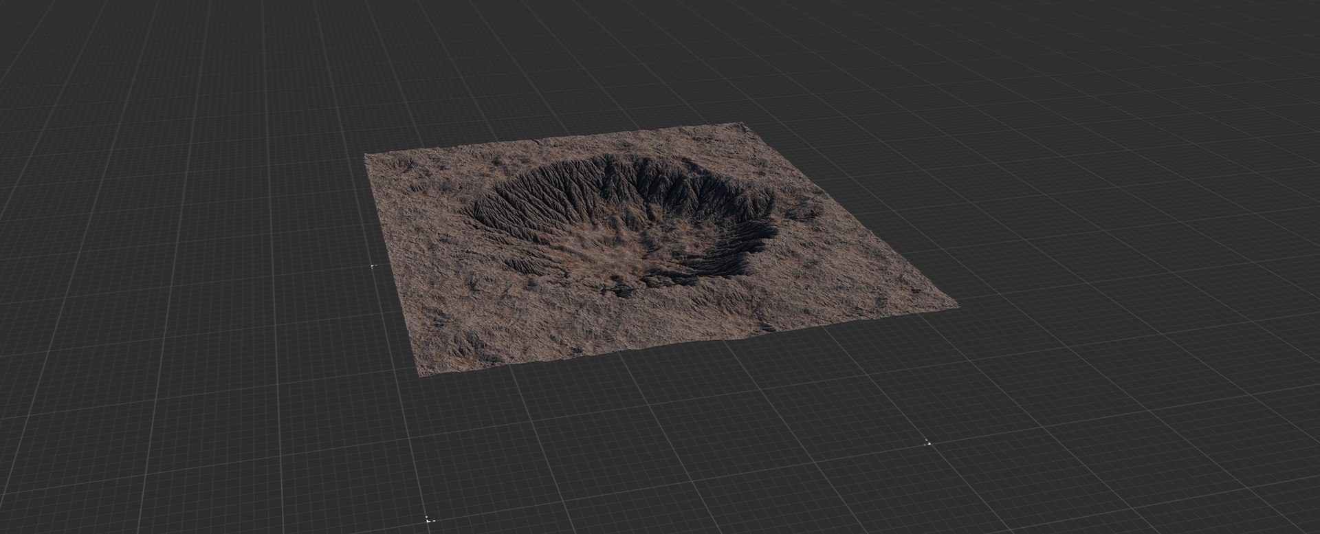 16k Massive Crater Shaped Terrain 3D Model And Height Map 3D Model ...