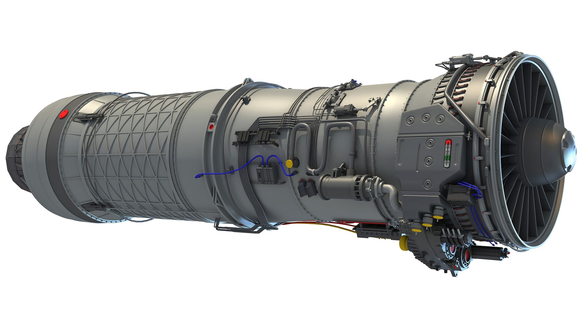 3D military turbofan engine afterburning - TurboSquid 1175148