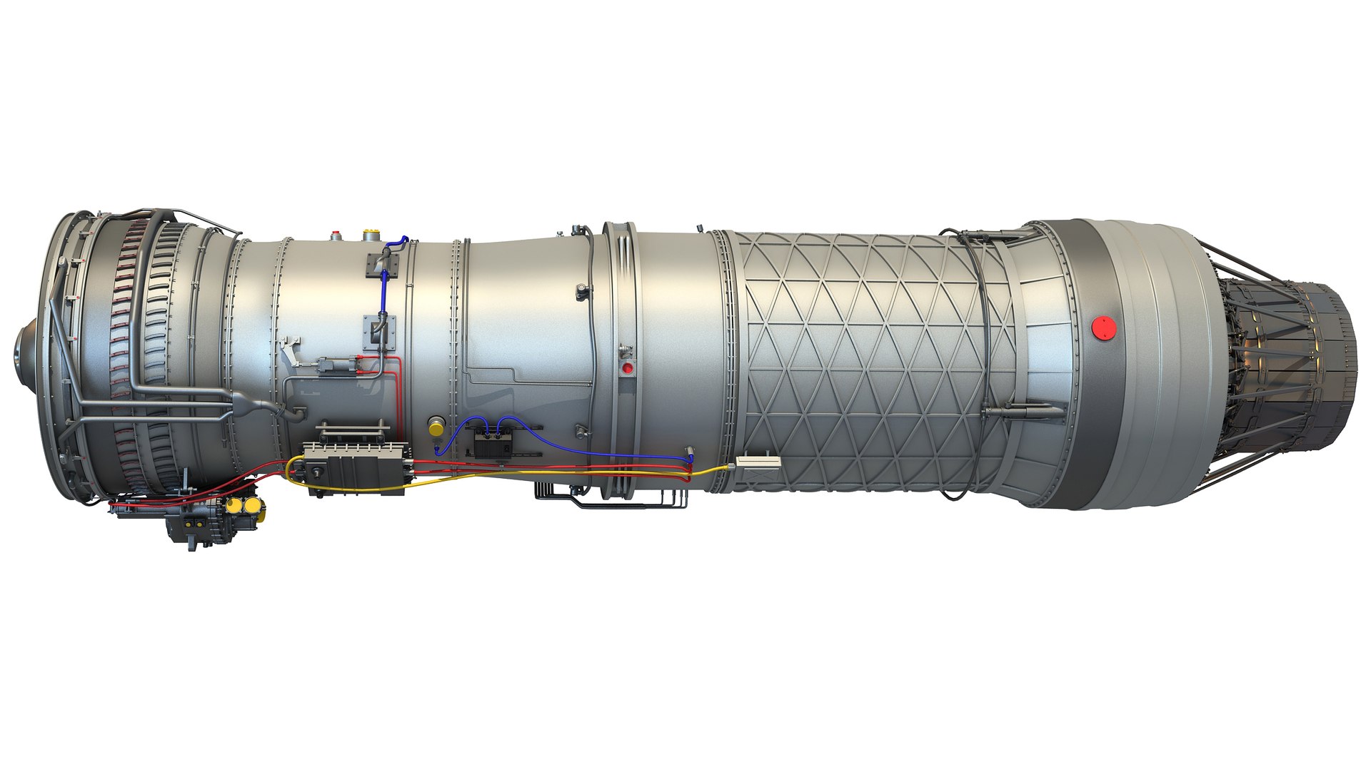 3D military turbofan engine afterburning - TurboSquid 1175148