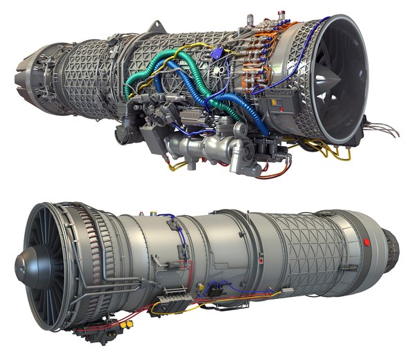 3d model pratt f100 afterburning turbofan engine
