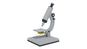 3D model Low Poly Cartoon Microscope