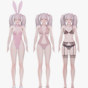 Clothing Collection 005 - Rig - UE5 - Unity - Blender - Animated - Realistic Female Character
