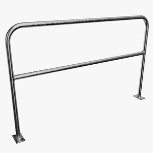 Industrial fence Railing 2 meter lenght 3D model