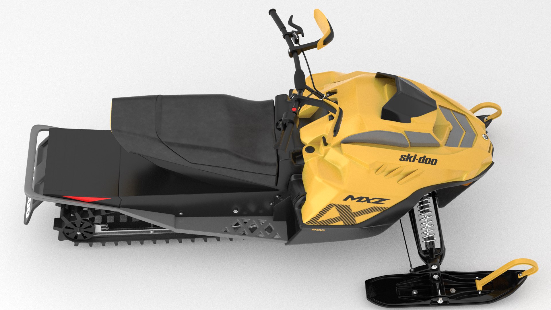 Snowmobile Ski-Doo MXZ 200 Black-Yellow 2025 3D - TurboSquid 2298136