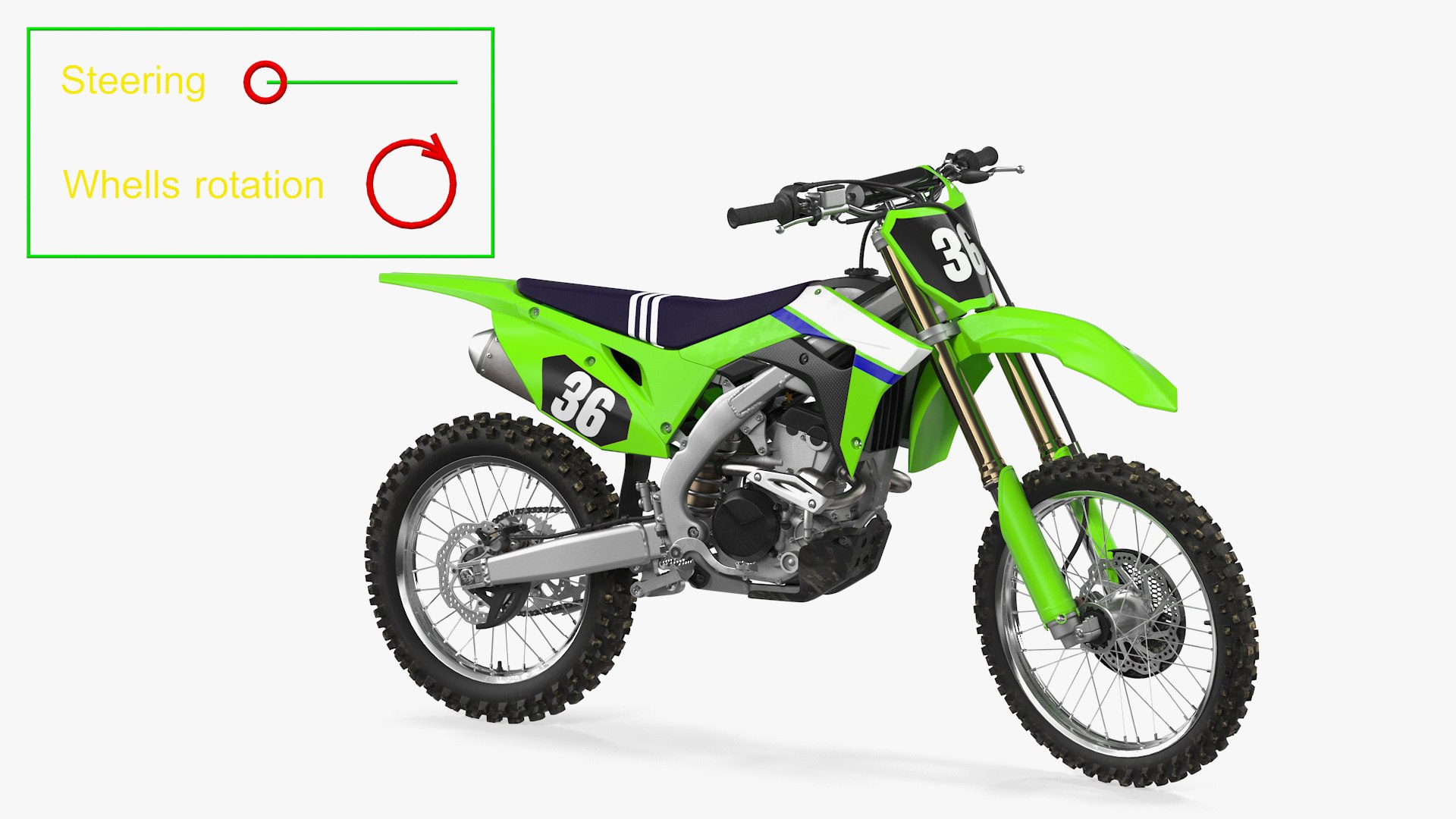 Motocross Bike Generic Rigged 3D model preview