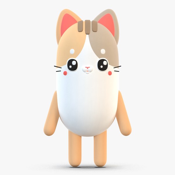 3D model cute cartoon cat 2