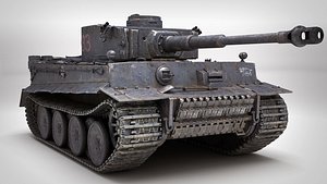 3D tiger 1 tank pbr