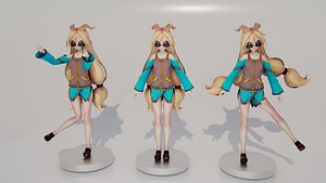 3D EMMy GIRL CHARACTER RIGGED ANIMATED 99 ANIMATIONS INCLUDED model
