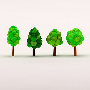 cartoon trees 3d model