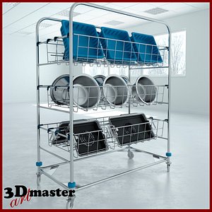3D sterile processing wash cart