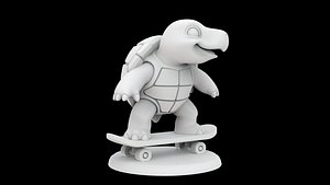 Skateboard Turtle Buddy 3d Print Model 3D