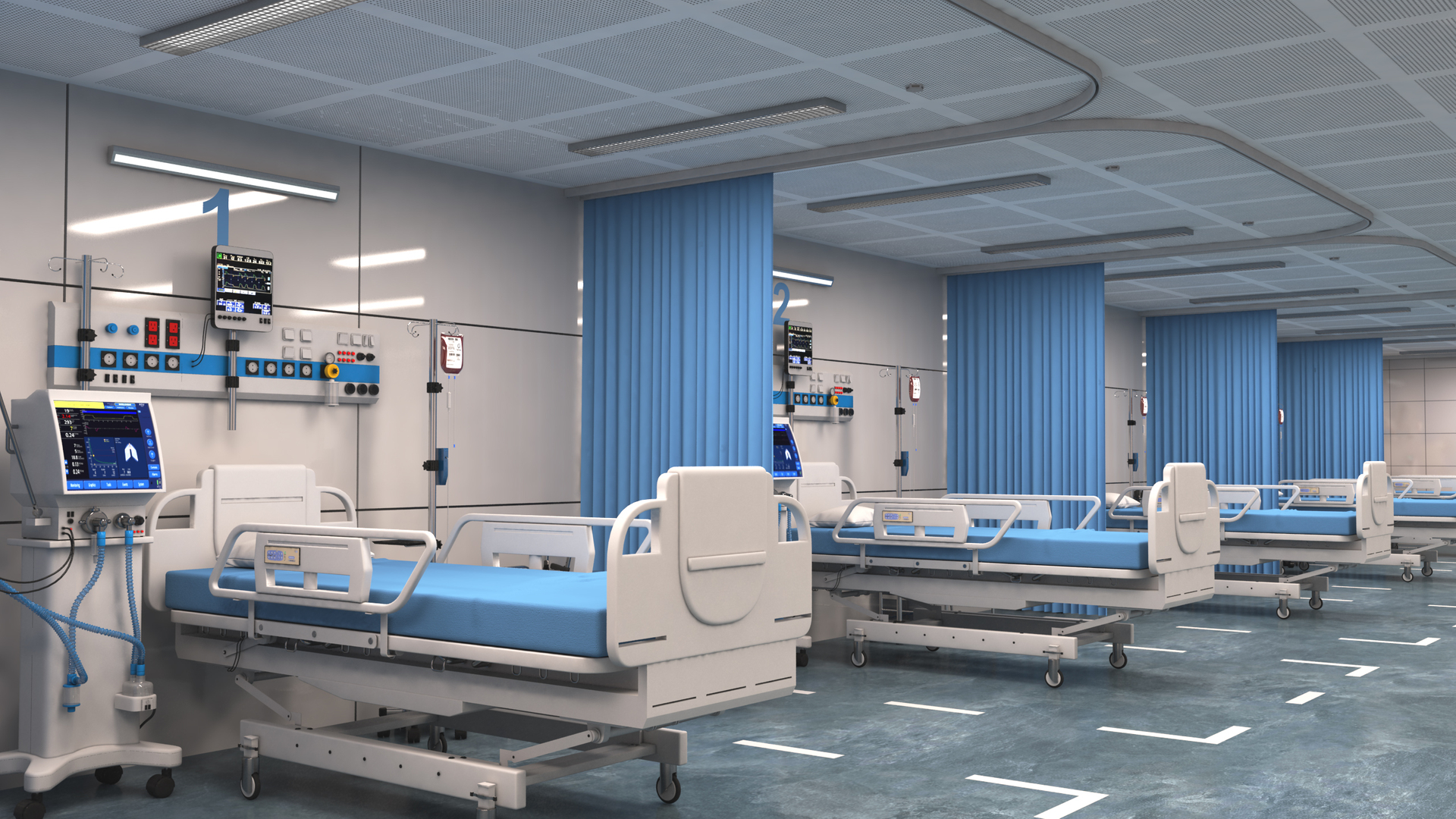 3D Hospital Ward Interior - TurboSquid 1860049