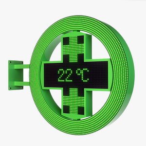 Round led pharmacy cross