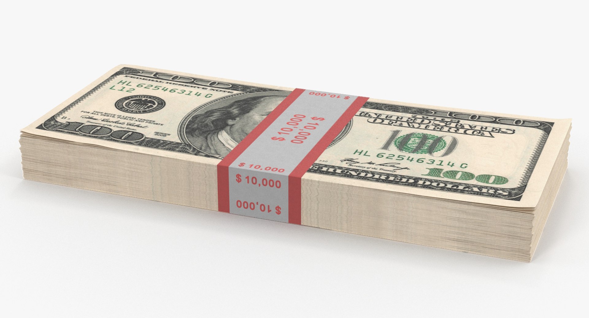 3D 100 dollar bills pack - TurboSquid 1230752