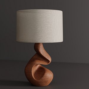 Modern Sculptural Wooden Table Lamp model