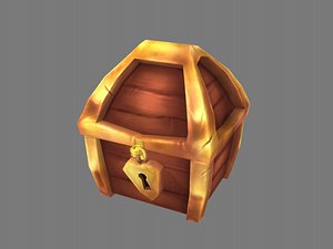 golden chest 3D model
