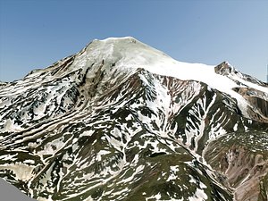 3D model Mountain landscape Volcano Ichinskaya Sopka Kamchatka Peninsula