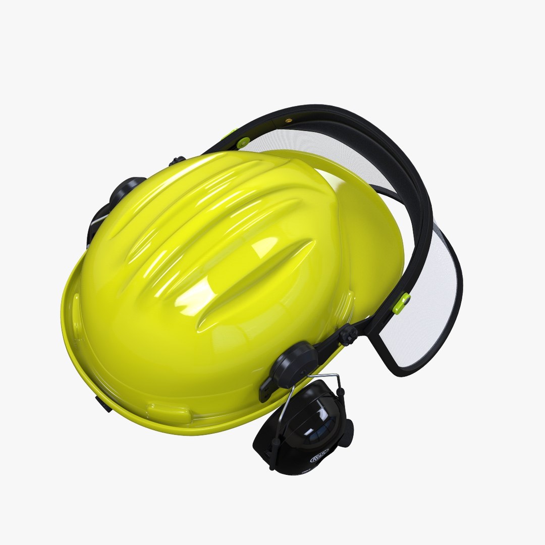 Construction Helmet Visor Headphone 3D TurboSquid 1213473