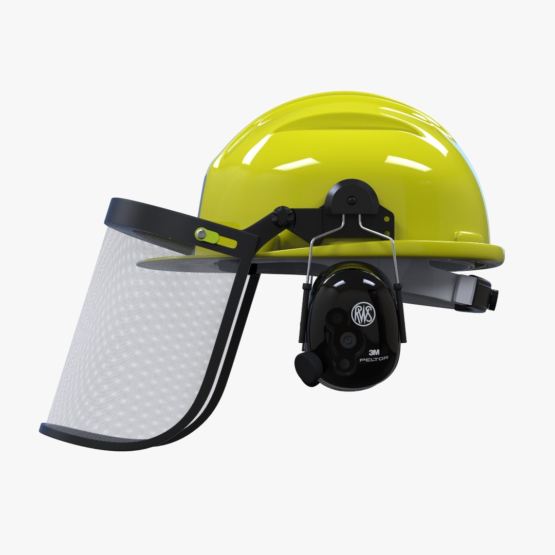 Construction Helmet Visor Headphone 3D TurboSquid 1213473