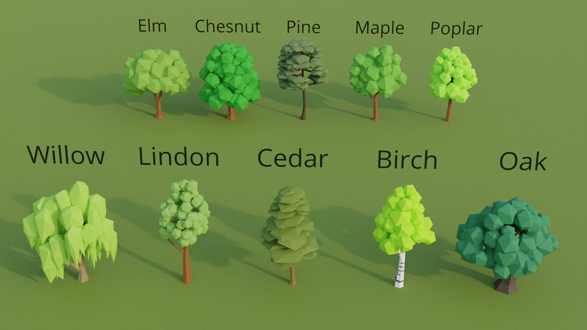 Low Poly Tree Pack 3 Model - TurboSquid 1925118