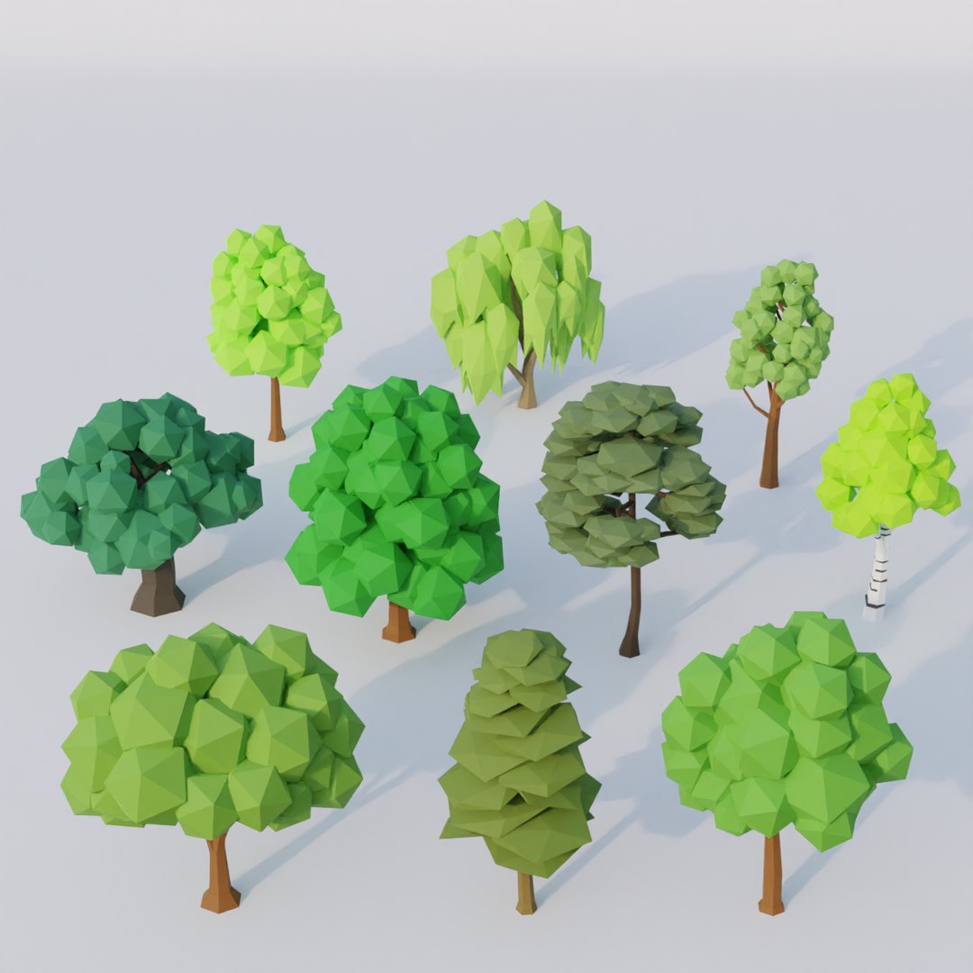 Low Poly Tree Pack 3 Model - TurboSquid 1925118