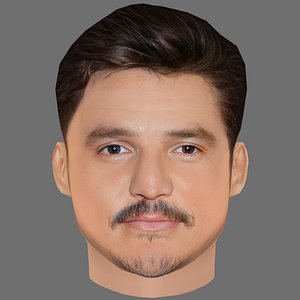 3D Pedro Pascal Head - Low poly head for game