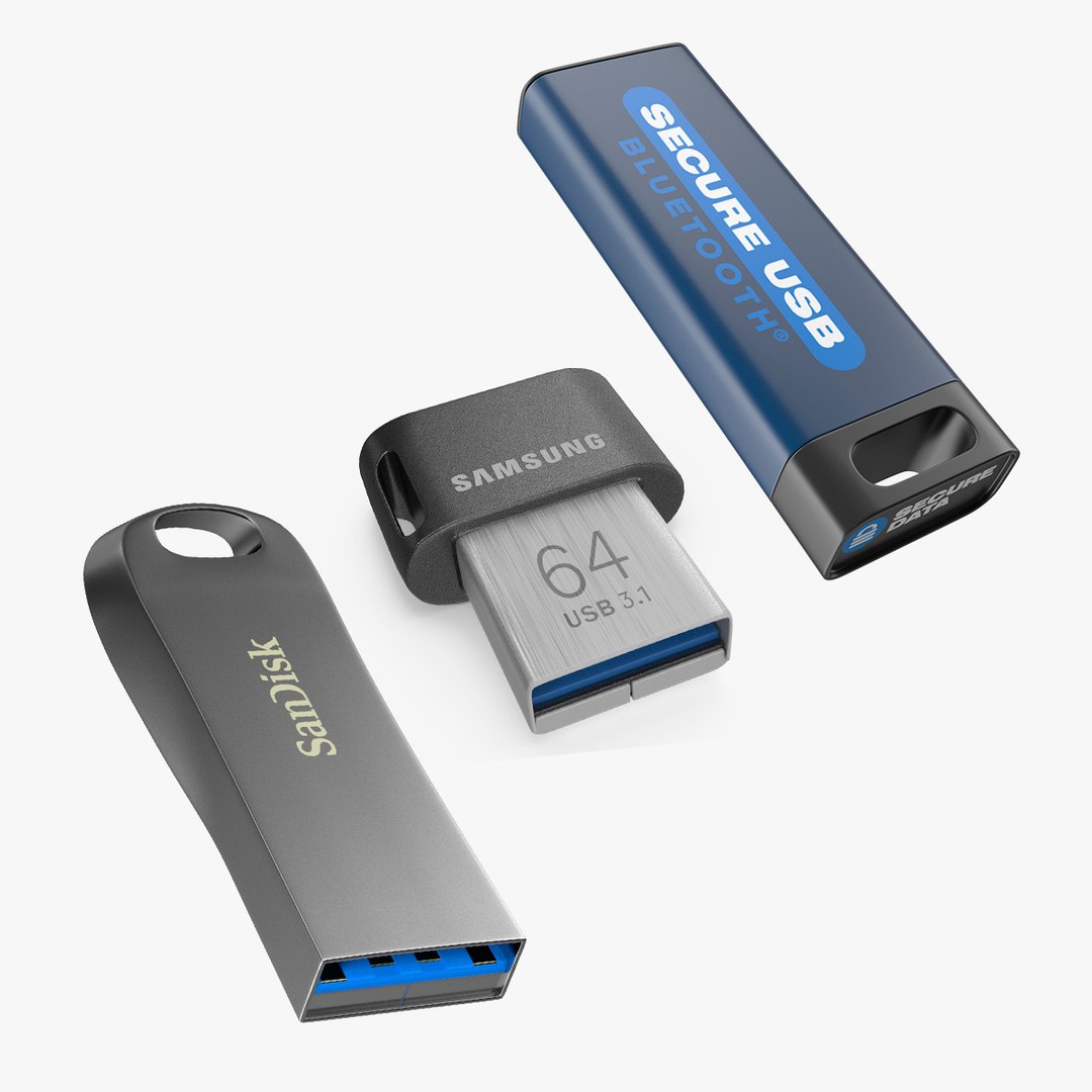 USB Flash Drives Collection 3D model preview