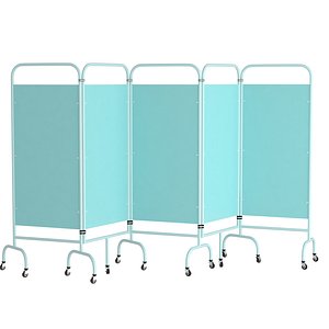 3D Mobile Folding Hospital Privacy Screen 03